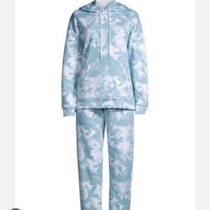 NWT Sold out Rare Lazypants blue floral hoodie and jogger Niki & Cooper set XL